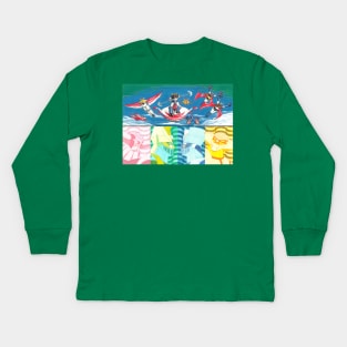 Super Robots Kids Long Sleeve T-Shirt